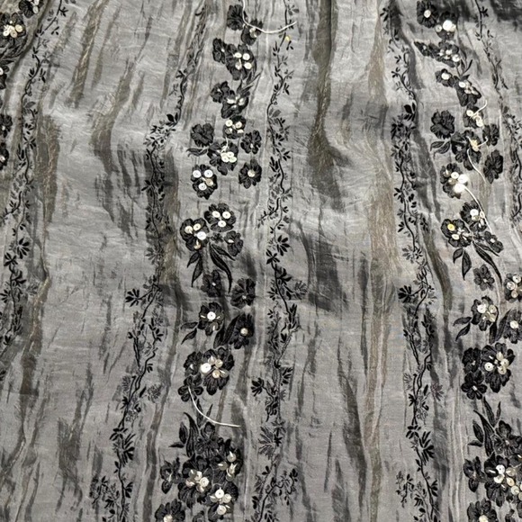 Lapis Sz OS Gray Black Embellished Sequin Floral Tube Midi Dress Fairy Boho - Picture 4 of 6